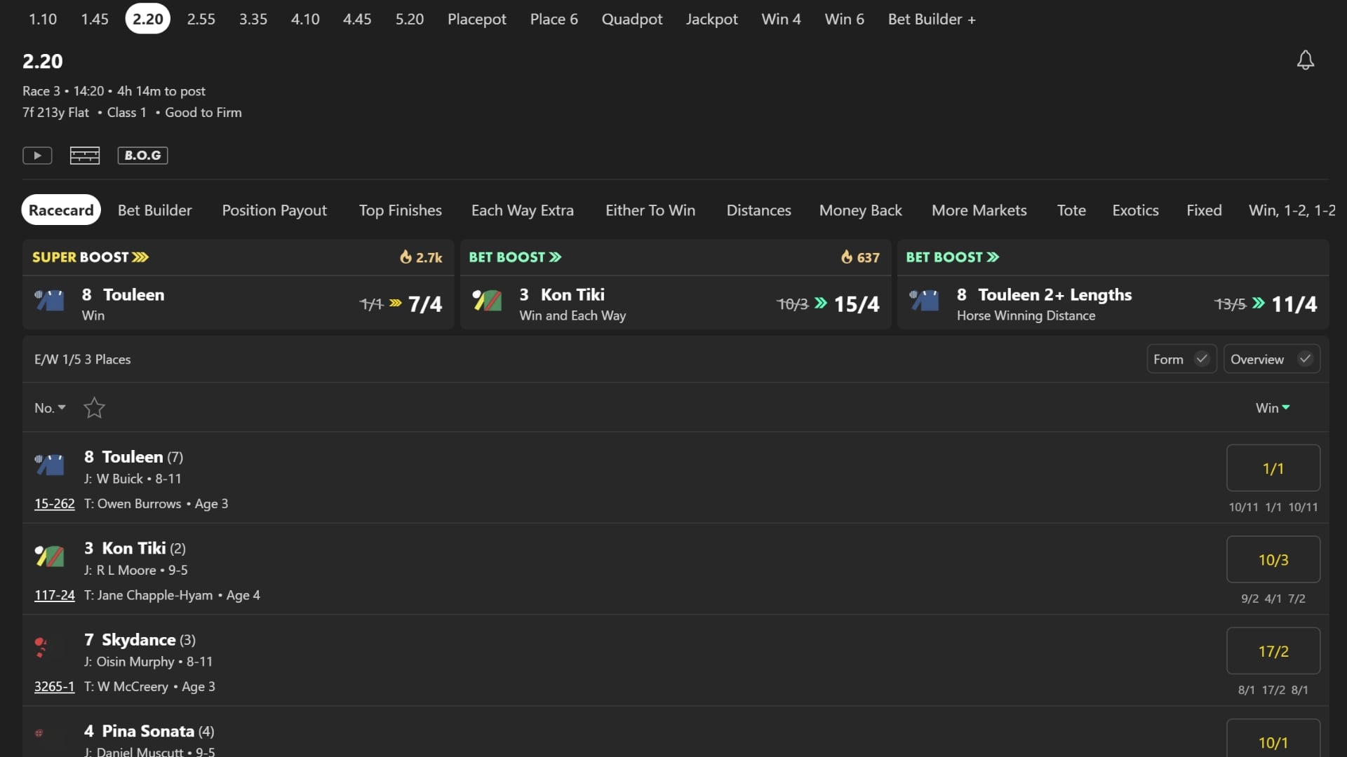 Touleen Super Boost Valiant Stakes Touleen Super Boost Valiant Stakes
