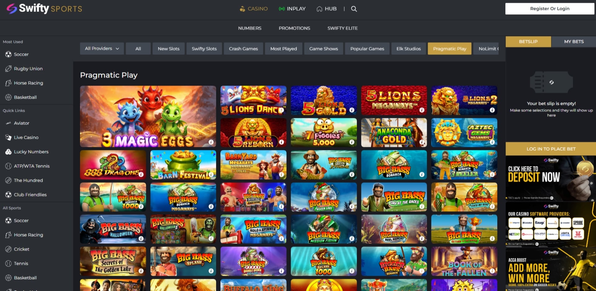 Swifty Sports Pragmatic Play Screenshot