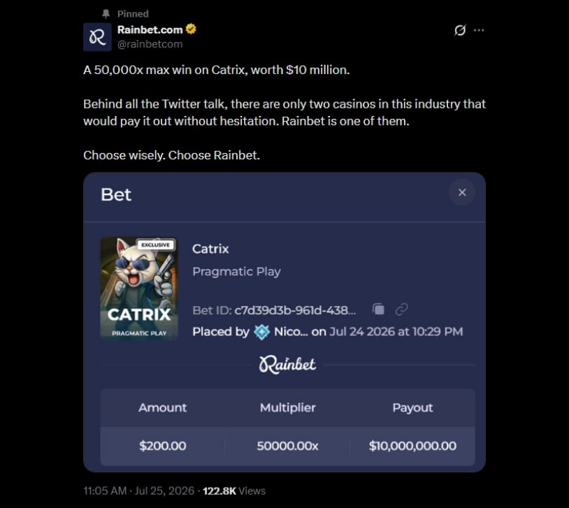 Twitter Rainbet Catrix Max Win