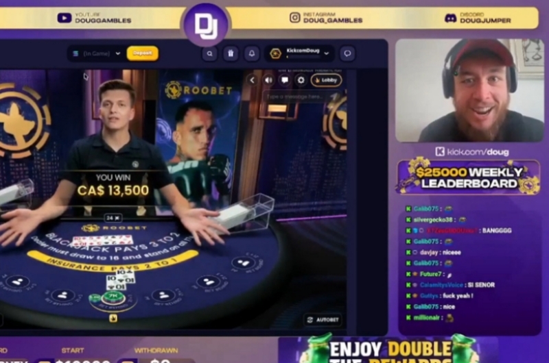 Doug Roobet Blackjack Session