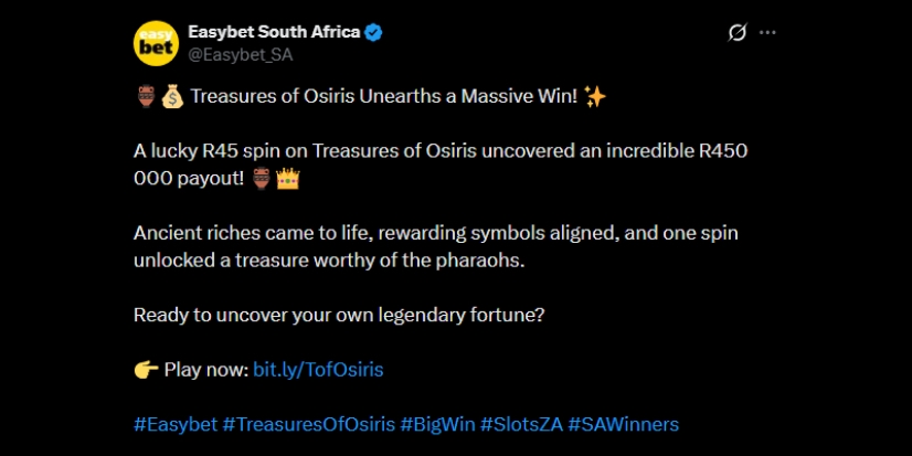 Twitter R450K Easybet Slot Win