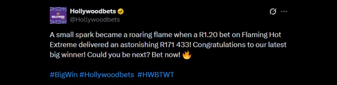 Twitter R171K Hollywoodbets Slot Win Twitter R171K Hollywoodbets Slot Win