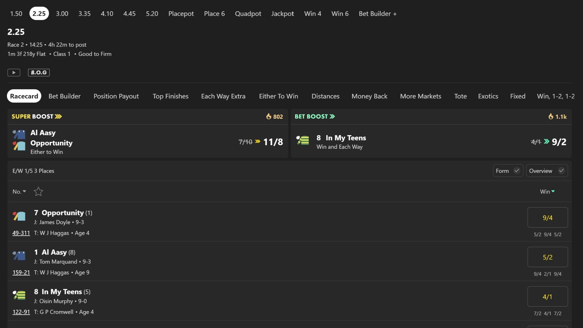 Glorious Stakes Super Boost bet365
