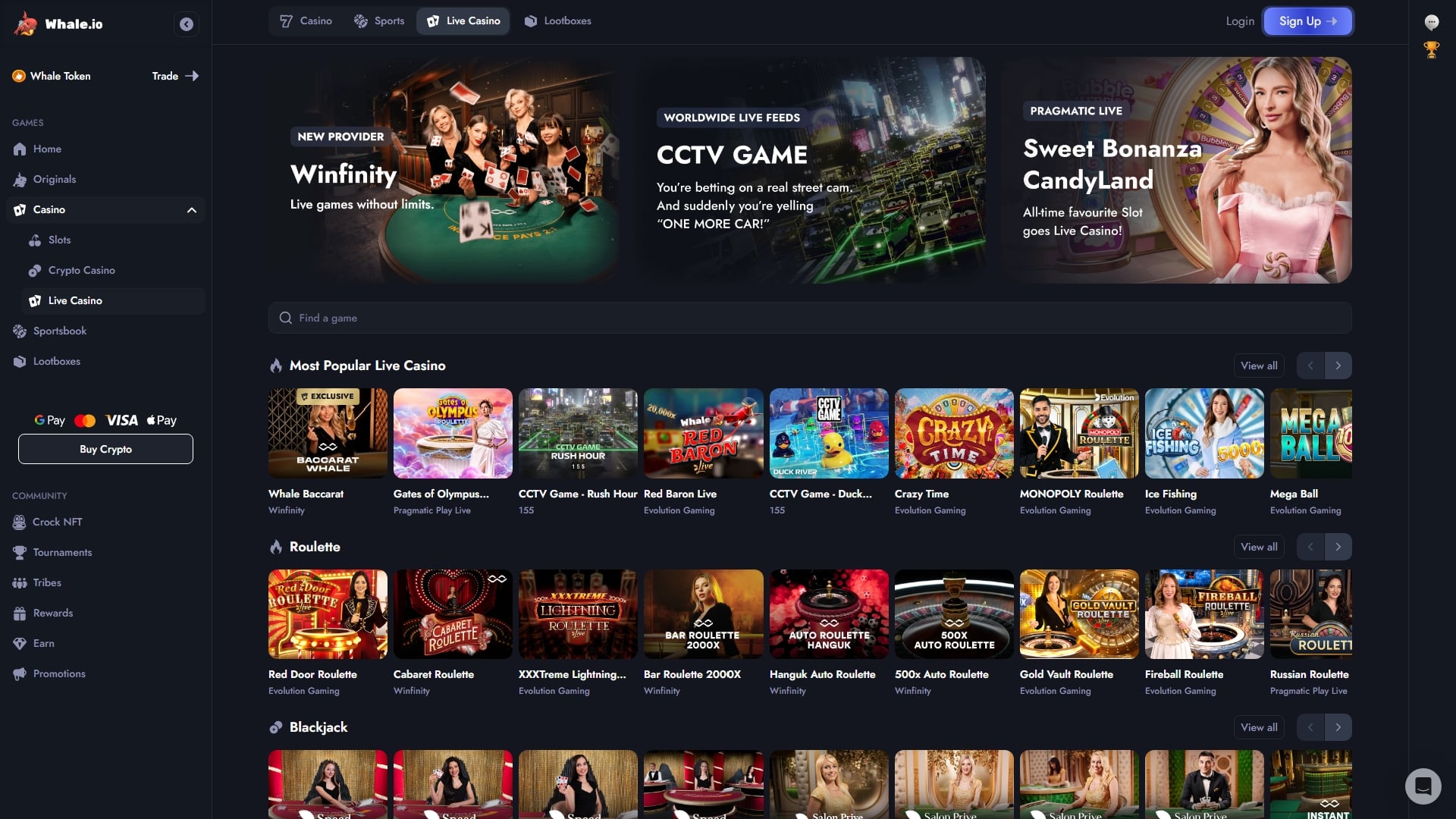 Whaleio Live Casino