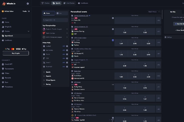 Whaleio Sportsbook Whaleio Sportsbook