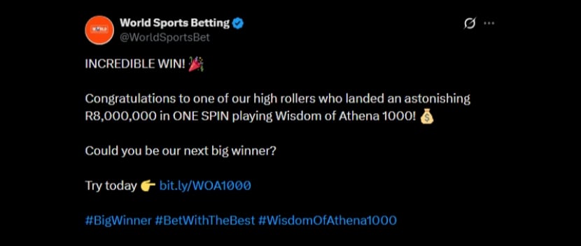 Twitter R8M WSB Slot Win