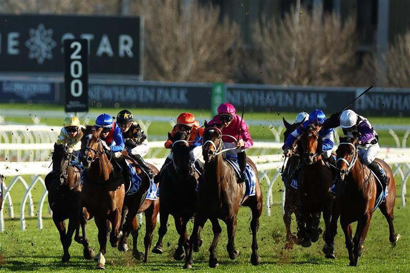 SYDNEY, AUSTRALIA - AUGUST 19:  James Mcdonald riding Fangirl  wins Race 8 Winx Stakes  during "Winx Stakes Day" - Sydney Racing at Royal Randwick Racecourse on August 19, 2023 in Sydney, Australia. (Photo by Jeremy Ng/Getty Images)