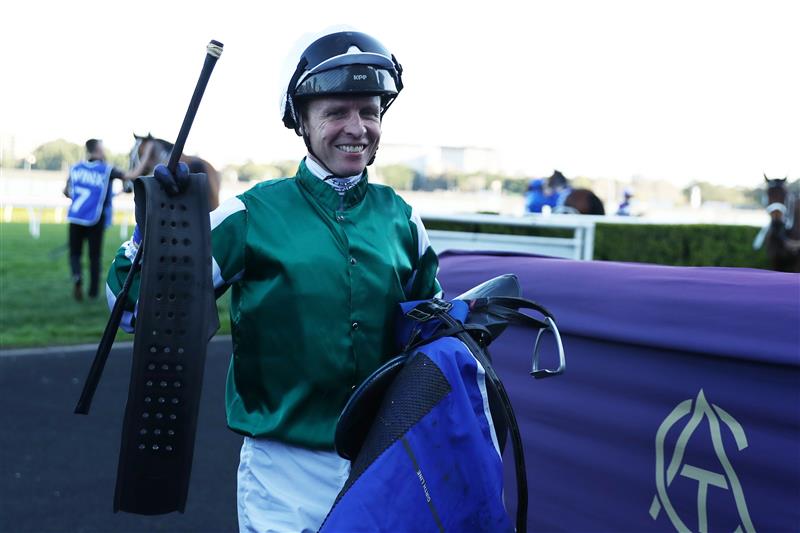 SYDNEY, AUSTRALIA - AUGUST 24: Kerrin McEvoy riding Via Sistina wins Race 8 Winx Stakes during Winx Stakes Day - Sydney Racing at Royal Randwick Racecourse on August 24, 2024 in Sydney, Australia. (Photo by Jeremy Ng/Getty Images)