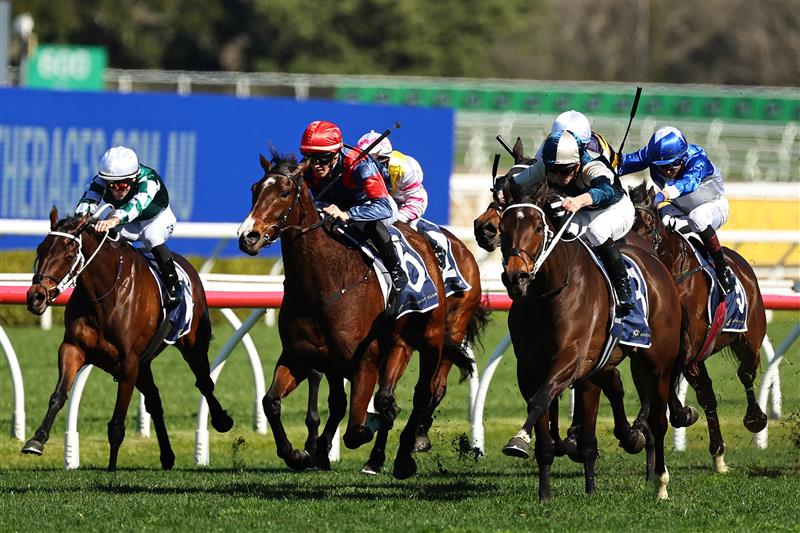 SYDNEY, AUSTRALIA - AUGUST 22: Ethan Brown riding Foire De Trone win Race 3 Jersey Day Andrew Wisemantel during Sydney Racing at Royal Randwick Racecourse on August 22, 2026 in Sydney, Australia. (Photo by Jeremy Ng/Getty Images)