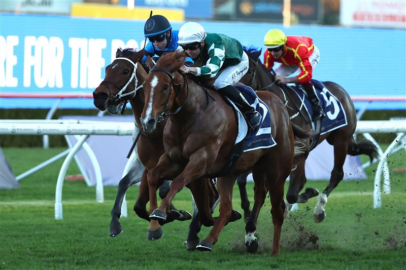 SYDNEY, AUSTRALIA - AUGUST 22: Adam Hyeronimus riding Sovereign Hill win Race 10 Tajima Wagyu during Sydney Racing at Royal Randwick Racecourse on August 22, 2026 in Sydney, Australia. (Photo by Jeremy Ng/Getty Images)