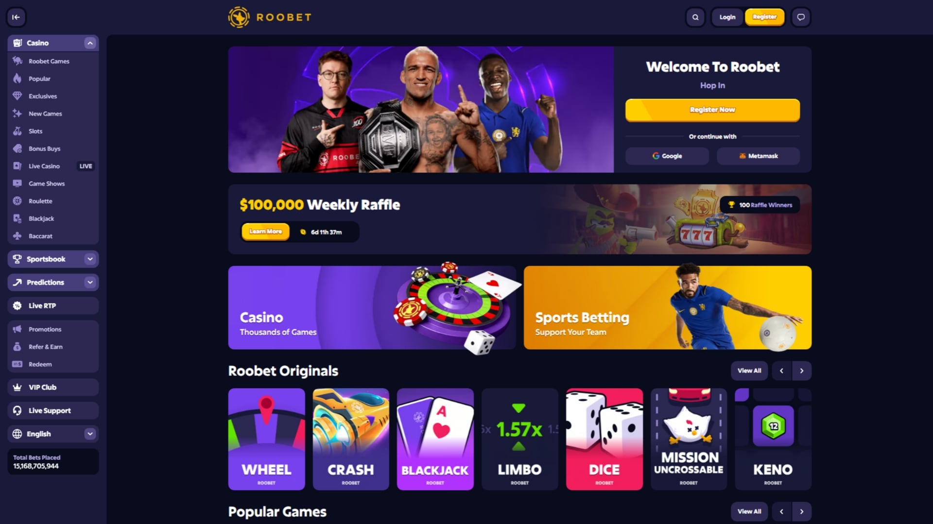 Roobet Screenshot Roobet Screenshot