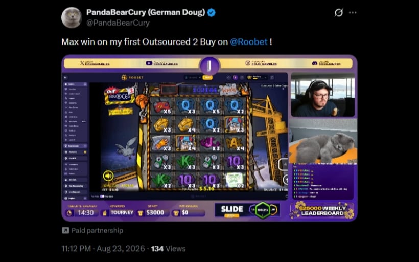 Twitter Roobet Outsourced 2 Max Win