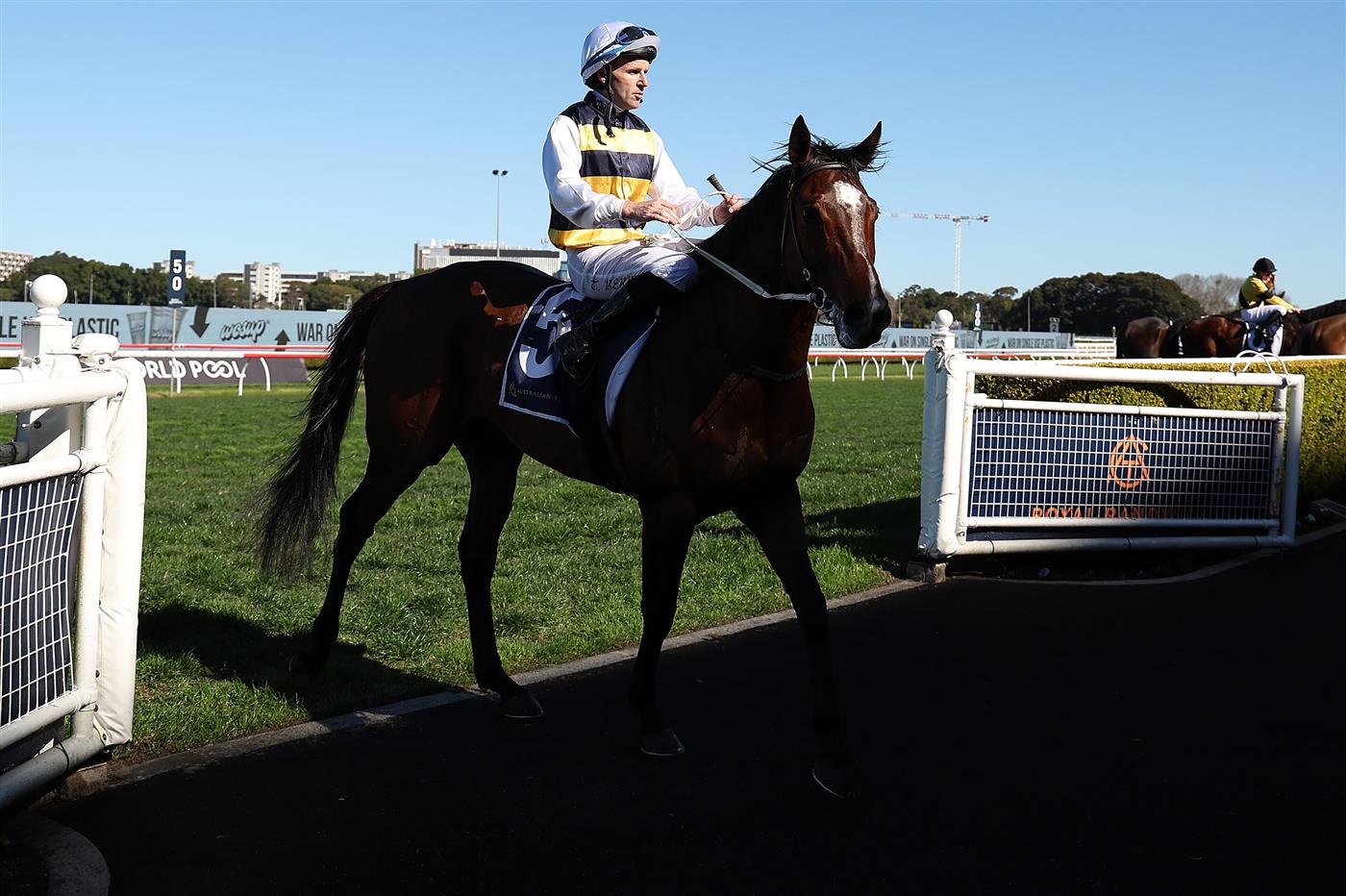 SYDNEY, AUSTRALIA - AUGUST 22: Tommy Berry riding Boniface win Race 5 Gold Coast Turf Club Premier's Cup at Royal Randwick Racecourse on August 22, 2026 in Sydney, Australia. (Getty)