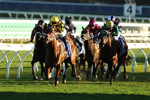 SYDNEY, AUSTRALIA - AUGUST 22: James McDonald  riding Autumn Glow win Race 9 Winx Stakes during Sydney Racing at Royal Randwick Racecourse on August 22, 2026 in Sydney, Australia. (Photo by Jeremy Ng/Getty Images)