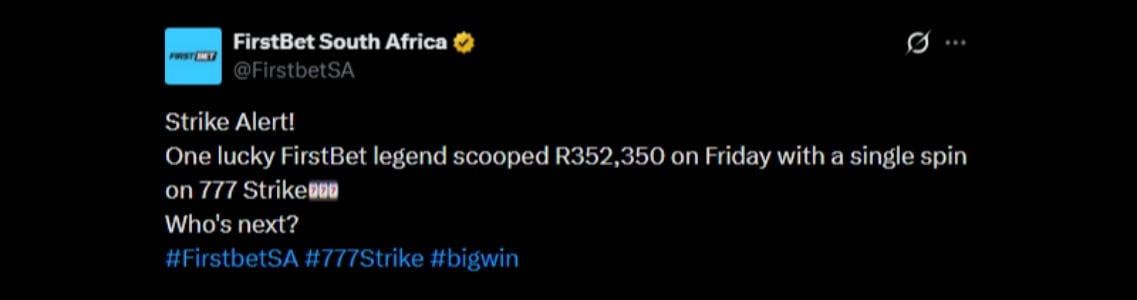 Twitter 352K FirstBet Slot Win Twitter 352K FirstBet Slot Win