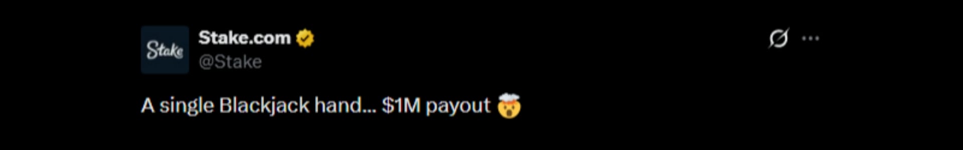 Twitter 1m Stake Blackjack Win