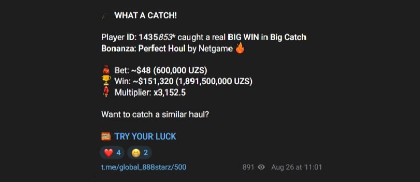 Telegram 151K 888Starz Slot Win Telegram 151K 888Starz Slot Win