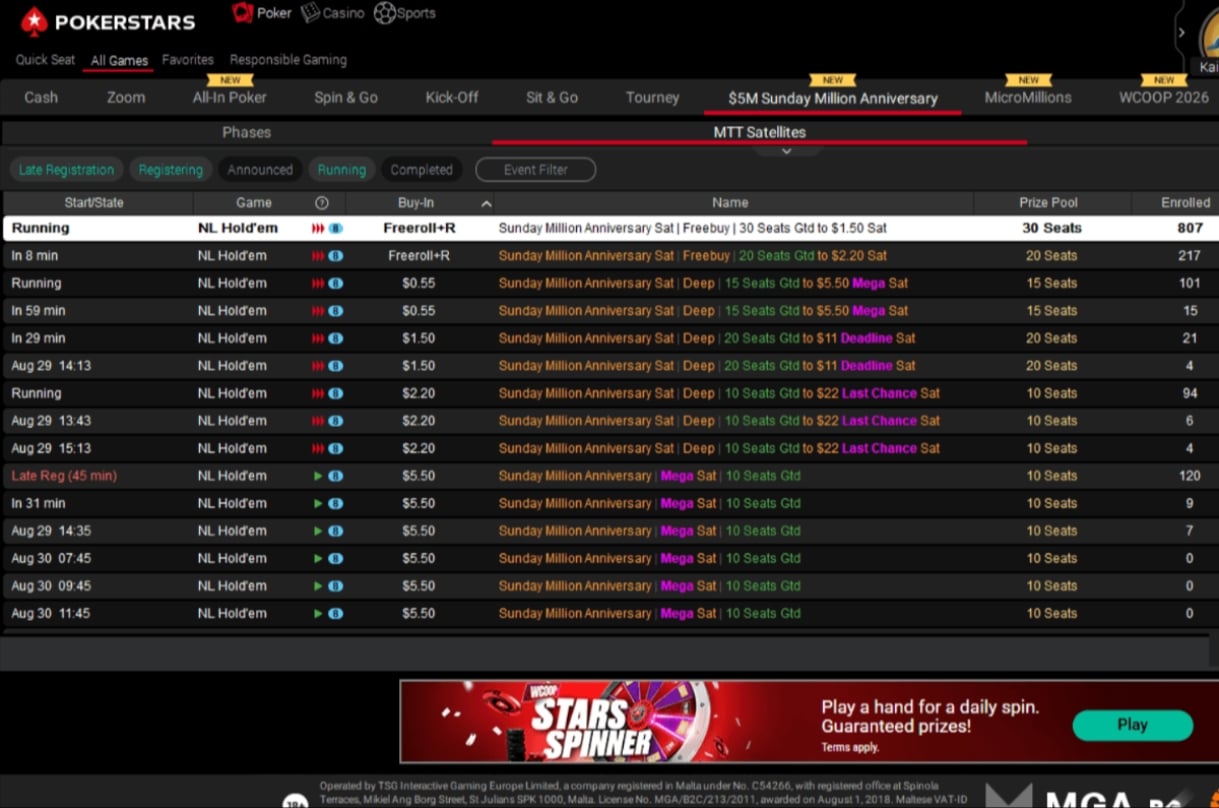 Sunday Million Anniversary Satellite Lobby
