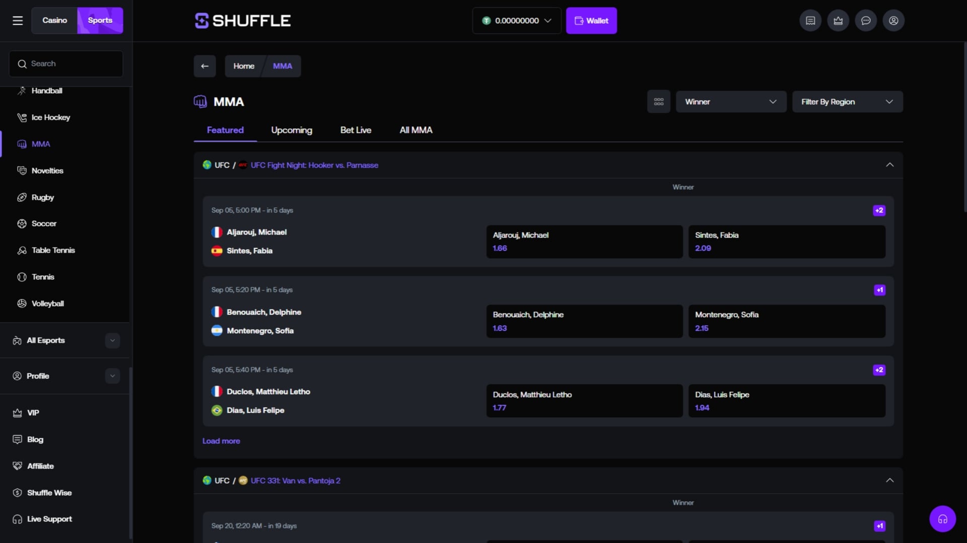 Shuffle MMA Screenshot