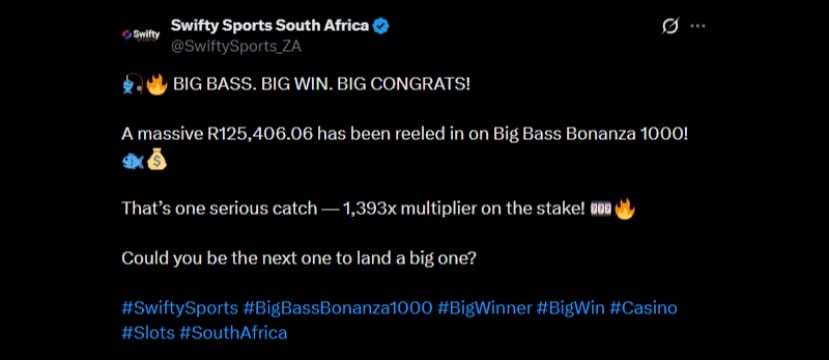 Twitter 125K Swifty Sports Slot Win Twitter 125K Swifty Sports Slot Win