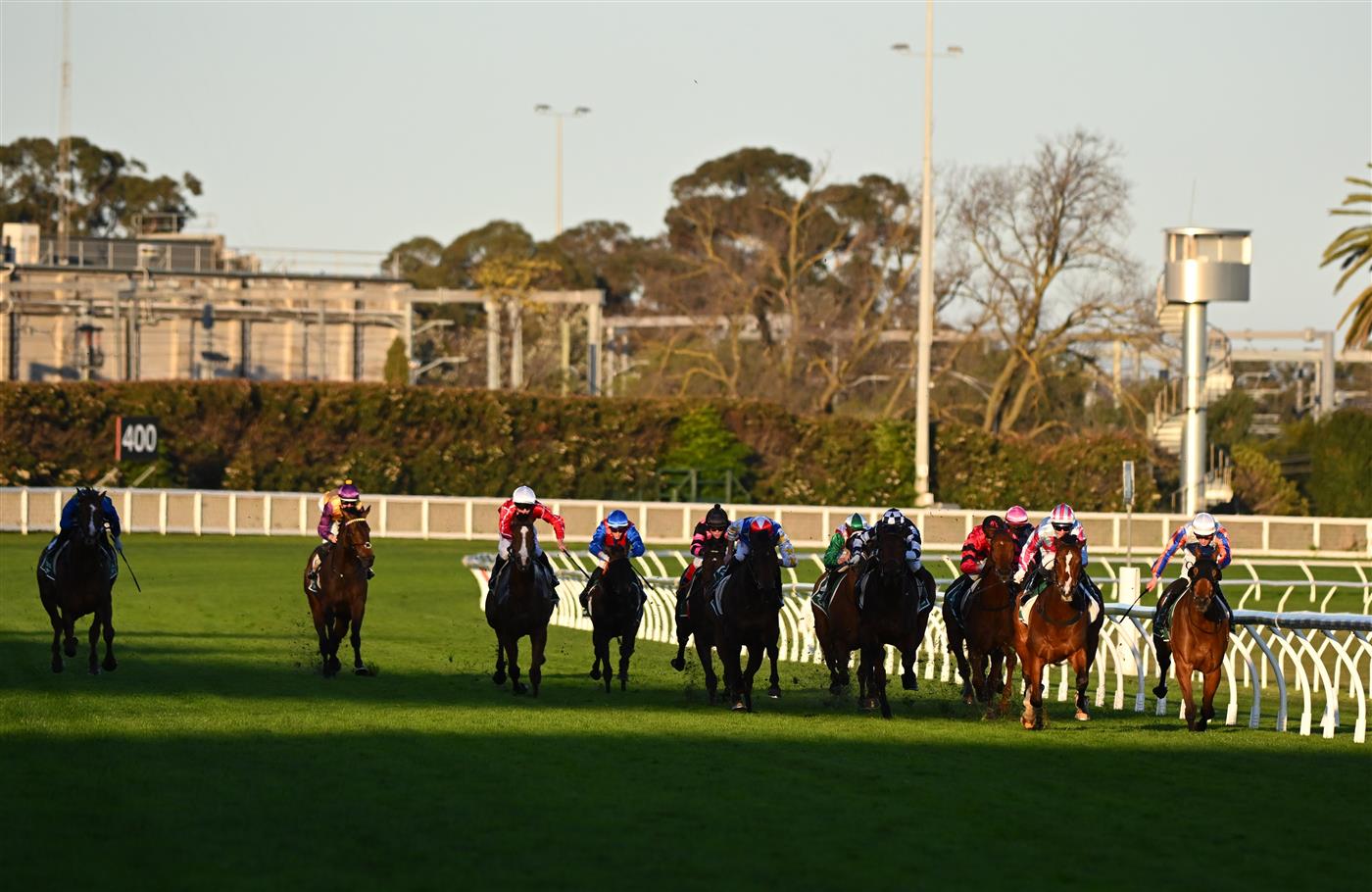 MELBOURNE, AUSTRALIA - AUGUST 29: Jamie Melham riding  Fancify winning race 10, the Evergreen Turf Handicap during Melbourne Racing at Caulfield Racecourse on August 29, 2026 in Melbourne, Australia. (Photo by Vince Caligiuri/Getty Images)