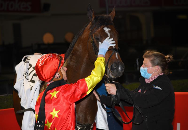 MELBOURNE, AUSTRALIA - SEPTEMBER 24: Daniel Moor riding Wild Ruler after winning Race 7, the Charter Keck Cramer Moir Stakes, during Melbourne Racing at Moonee Valley Racecourse on September 24, 2021 in Melbourne, Australia. (Photo by Vince Caligiuri/Getty Images)