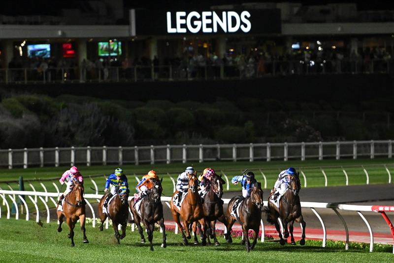 MELBOURNE, AUSTRALIA - SEPTEMBER 29: Opie Bosson riding Imperatriz defeats Mitchell Aitken riding Asfoora in Race 7, the Charter Keck Cramer Moir Stakes, during Melbourne Racing at Moonee Valley Racecourse on September 29, 2023 in Melbourne, Australia. (Photo by Vince Caligiuri/Getty Images)