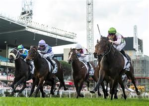 MELBOURNE, AUSTRALIA - SEPTEMBER 07: Ethan Brown riding Mornington Glory winning Race 9, the Charter Keck Cramer Moir Stakes - Betting Odds during Melbourne Racing at Moonee Valley Racecourse on September 07, 2024 in Melbourne, Australia. (Photo by Vince Caligiuri/Getty Images)