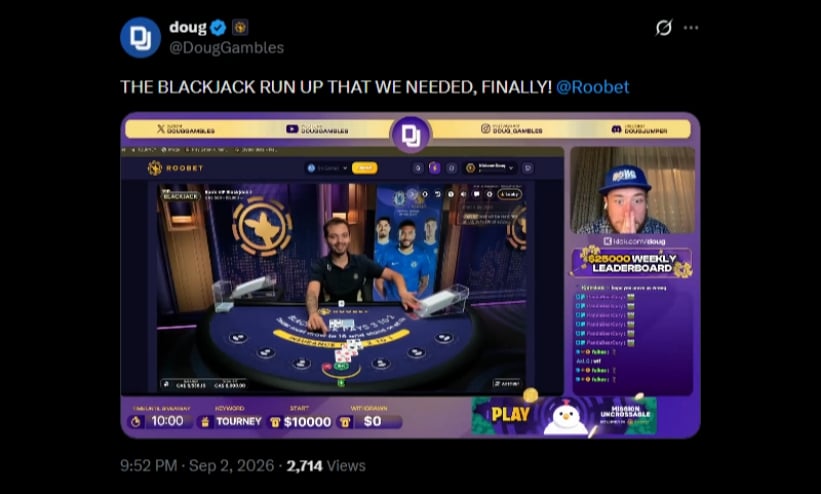Twitter DougGambles Blackjack Run Up