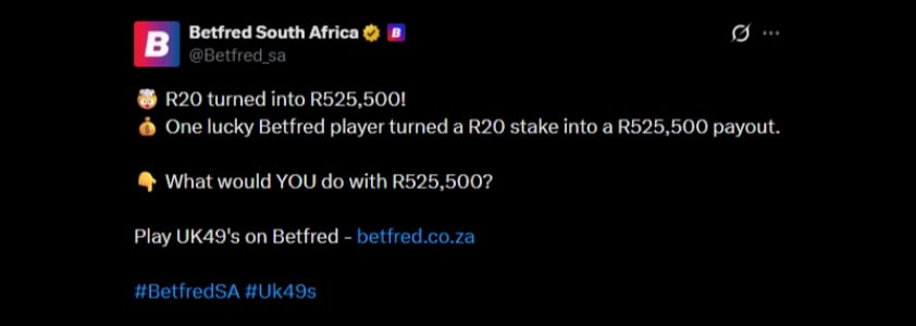 Twitter 525K Betfred Numbers Win Twitter 525K Betfred Numbers Win