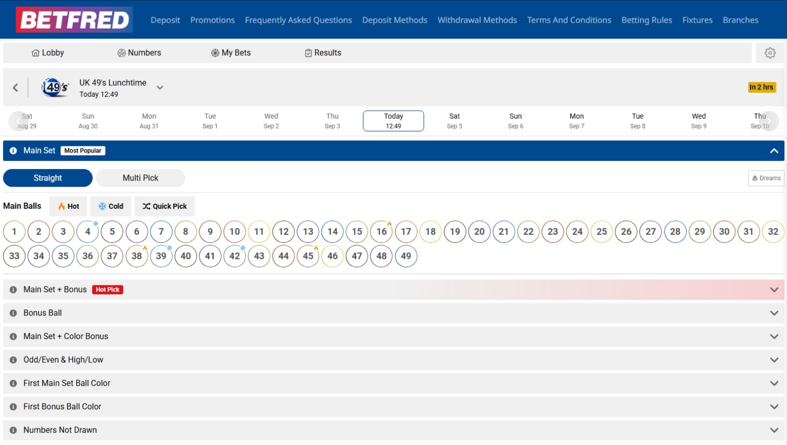 UK49s Lunchtime Betting UK49s Lunchtime Betting