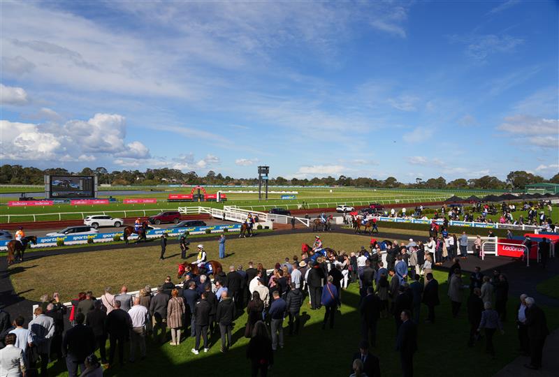 MELBOURNE, AUSTRALIA - SEPTEMBER 05: General view before race 5, the Msc Signs Atlantic Jewel Stakes during Melbourne Racing at Sandown Racecourse on September 05, 2026 in Melbourne, Australia. (Photo by Vince Caligiuri/Getty Images)