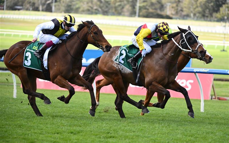 MELBOURNE, AUSTRALIA - SEPTEMBER 05: Ben Melham riding Ivan's Hero wins Race 4 during Melbourne Racing at Sandown Racecourse on September 05, 2026 in Melbourne, Australia. (Getty)