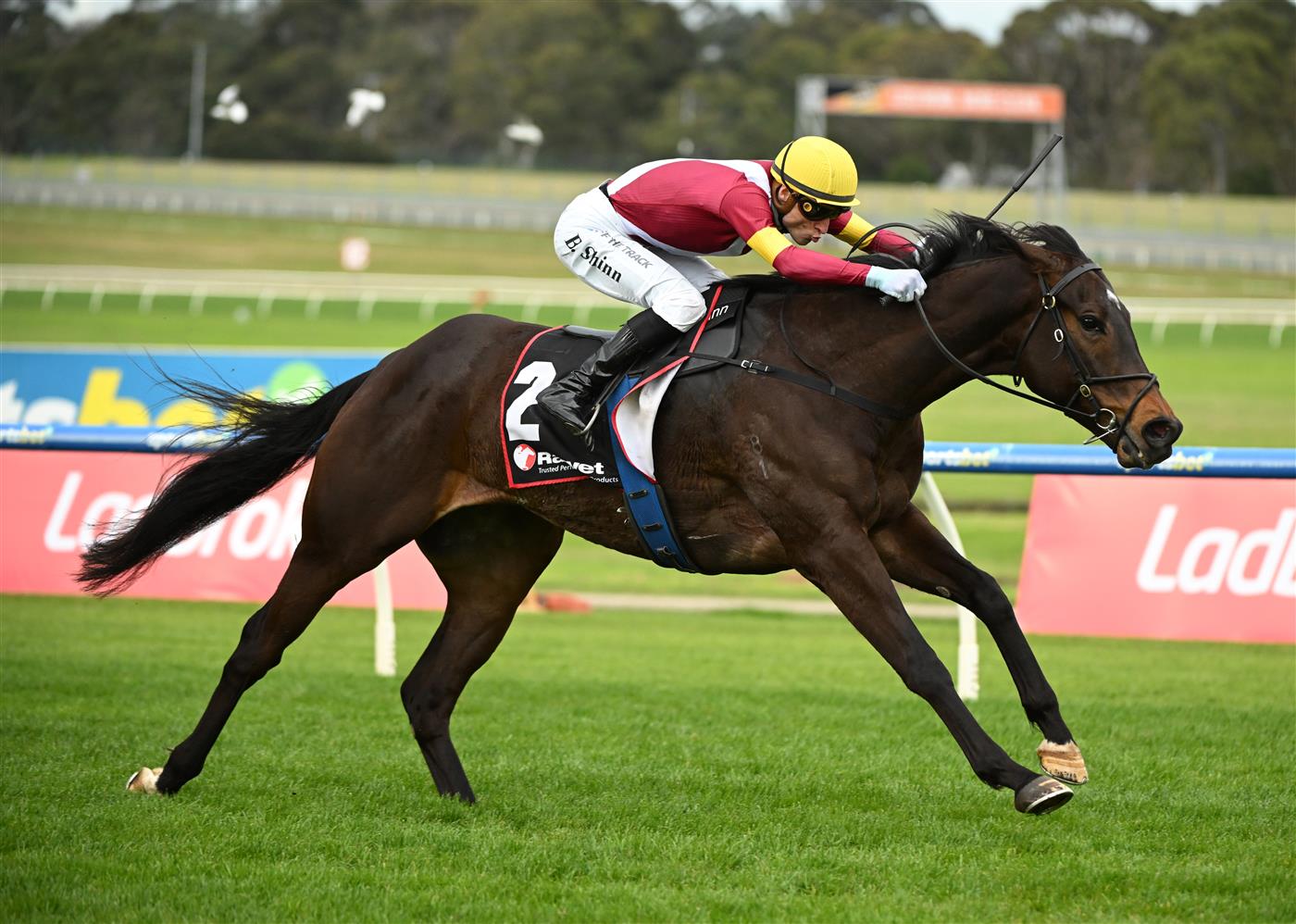 MELBOURNE, AUSTRALIA - SEPTEMBER 05: Blake Shinn riding Evaporate winning race 7, the Ranvet So You Think Stakes during Melbourne Racing at Sandown Racecourse on September 05, 2026 in Melbourne, Australia. (Photo by Vince Caligiuri/Getty Images)
