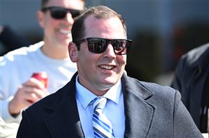 MELBOURNE, AUSTRALIA - SEPTEMBER 05: Trainer Gavin Bedggood is seen after Behaviour won race 3, the Edsa Group Handicap during Melbourne Racing at Sandown Racecourse on September 05, 2026 in Melbourne, Australia. (Photo by Vince Caligiuri/Getty Images)