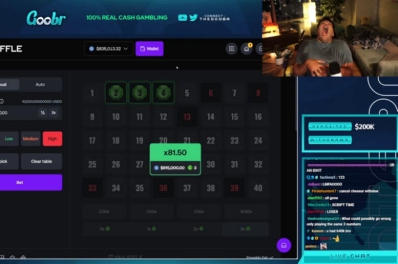 TheGoobr 815K Shuffle Keno Win