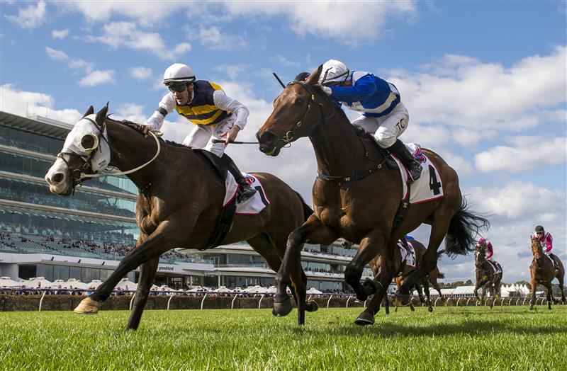 MELBOURNE, AUSTRALIA - SEPTEMBER 10: Mark Zahra riding I'm Thunderstruck wins the 2023 Makybe Diva Stakes. (Getty)