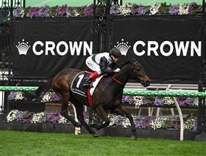 MELBOURNE, AUSTRALIA - SEPTEMBER 13: Craig Williams riding Mr Brightside winning Race 8, the Crown Makybe Diva Stakes during Melbourne Racing at Flemington Racecourse on September 13, 2025 in Melbourne, Australia. (Photo by Vince Caligiuri/Getty Images)
