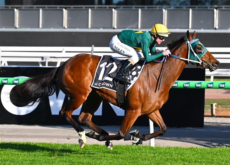 MELBOURNE, AUSTRALIA - SEPTEMBER 12: Luke Nolen riding Sheza Alibi winning race 8, the Crown Makybe Diva Stakes during Melbourne Racing at Flemington Racecourse on September 12, 2026 in Melbourne, Australia. (Photo by Vince Caligiuri/Getty Images)