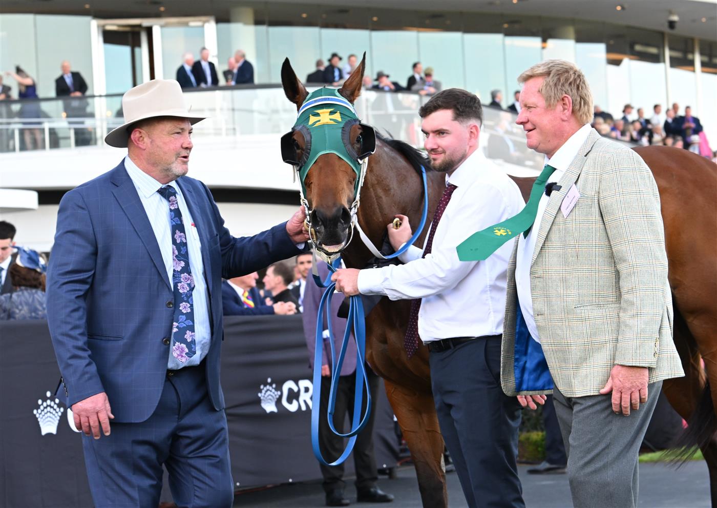 MELBOURNE, AUSTRALIA - SEPTEMBER 12: Trainer Peter Moody poses with Owner Fred Noffke after Sheza Alibi won race 8, the Crown Makybe Diva Stakes during Melbourne Racing at Flemington Racecourse on September 12, 2026 in Melbourne, Australia. (Photo by Vince Caligiuri/Getty Images)