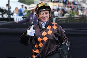 MELBOURNE, AUSTRALIA - SEPTEMBER 12: Harry Coffey after riding Shockletz to win race 5, the Lexus Archer Stakes during Melbourne Racing at Flemington Racecourse on September 12, 2026 in Melbourne, Australia. (Photo by Vince Caligiuri/Getty Images)