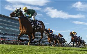 MELBOURNE, AUSTRALIA - SEPTEMBER 12: Luke Nolen riding Sheza Alibi winning race 8, the Crown Makybe Diva Stakes during Melbourne Racing at Flemington Racecourse on September 12, 2026 in Melbourne, Australia. (Photo by Vince Caligiuri/Getty Images)