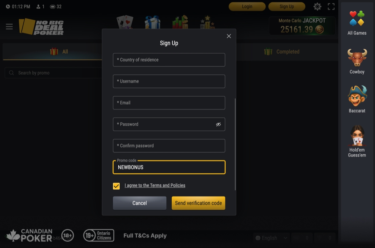 NoBigDealPoker Reg Prompt CP