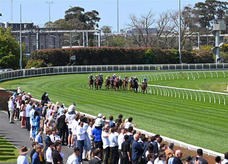MELBOURNE, AUSTRALIA - SEPTEMBER 19: General view of race 1, the The Taggart during Melbourne Racing at Caulfield Racecourse on September 19, 2026 in Melbourne, Australia. (Photo by Vince Caligiuri/Getty Images)