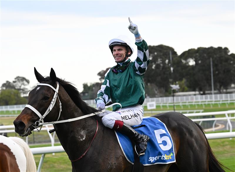 MELBOURNE, AUSTRALIA - SEPTEMBER 19: Ben Melham riding Angel Capital after winning race 9, the Sportsbet Sir Rupert Clarke Stakes during Melbourne Racing at Caulfield Racecourse on September 19, 2026 in Melbourne, Australia. (Photo by Vince Caligiuri/Getty Images)