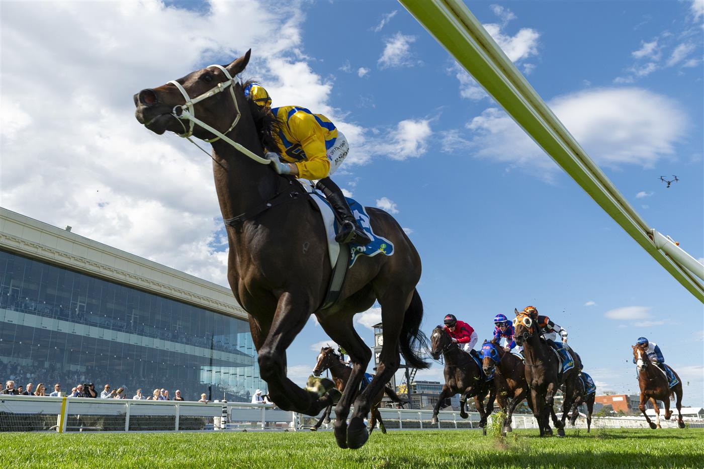 MELBOURNE, AUSTRALIA - SEPTEMBER 19: Blake Shinn riding Blind Raise winning race 5, the Sportsbet Caulfield Guineas Prelude during Melbourne Racing at Caulfield Racecourse on September 19, 2026 in Melbourne, Australia. (Photo by Vince Caligiuri/Getty Images)