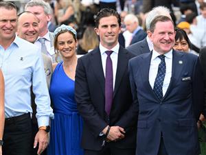 MELBOURNE, AUSTRALIA - SEPTEMBER 19: Former footballer Marc Murphy who is part owner is seen after Birdman won race 7, the Henley Homes Underwood Stakes during Melbourne Racing at Caulfield Racecourse on September 19, 2026 in Melbourne, Australia. (Photo by Vince Caligiuri/Getty Images)