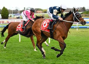MELBOURNE, AUSTRALIA - SEPTEMBER 19: Ben Melham riding Birdman defeats William Pike riding Cosmic Crusader in race 7, the Henley Homes Underwood Stakes during Melbourne Racing at Caulfield Racecourse on September 19, 2026 in Melbourne, Australia. (Photo by Vince Caligiuri/Getty Images)