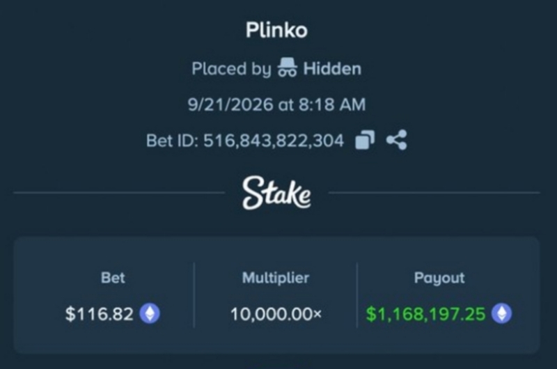 1M Stake Plinko Win2