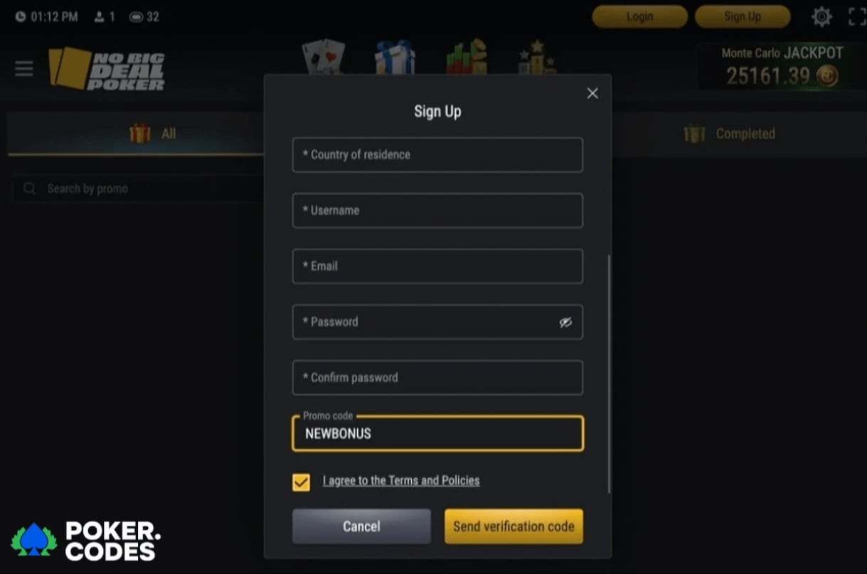 NBDP promo code sign-up poker.codes